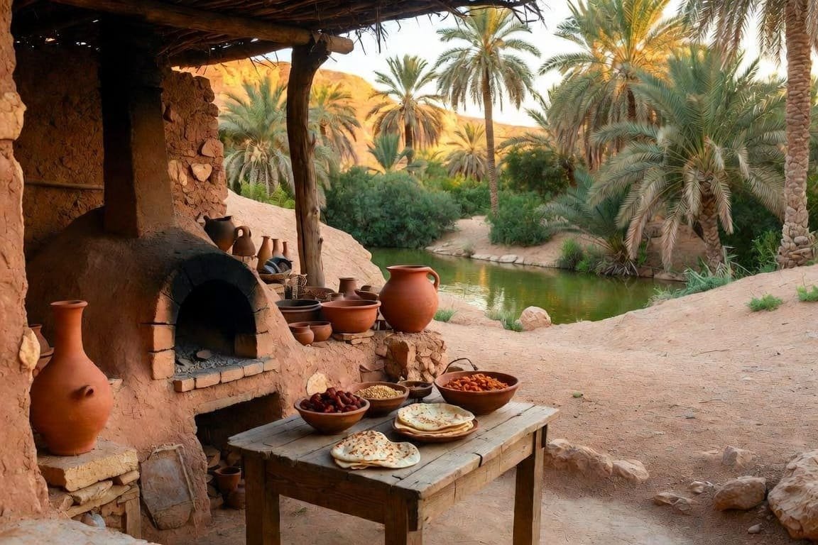 المطبخ الصحراوي والواحات: طعام الرمال والنخيل